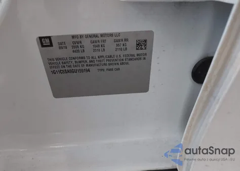 2016 Chevrolet Malibu Limited Lt from USA, damaged, VIN 1G11C5SA6GU159194